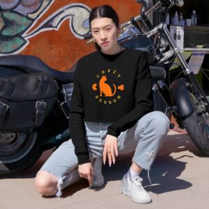 Cropped Sweatshirt — 'Crazy Cat Person' Graphic Cozy Women's Pullover