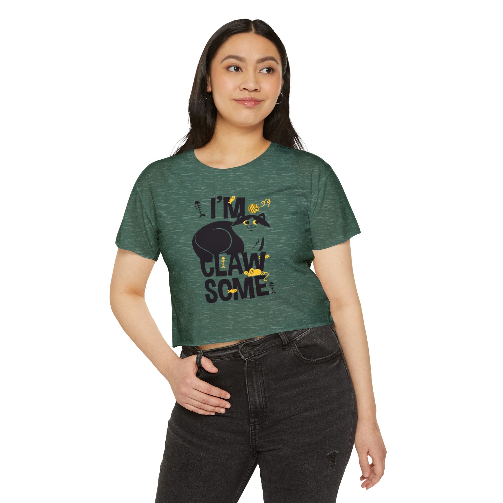 Festival Crop Top — "I’m Clawsome" Raccoon Graphic - Image 6