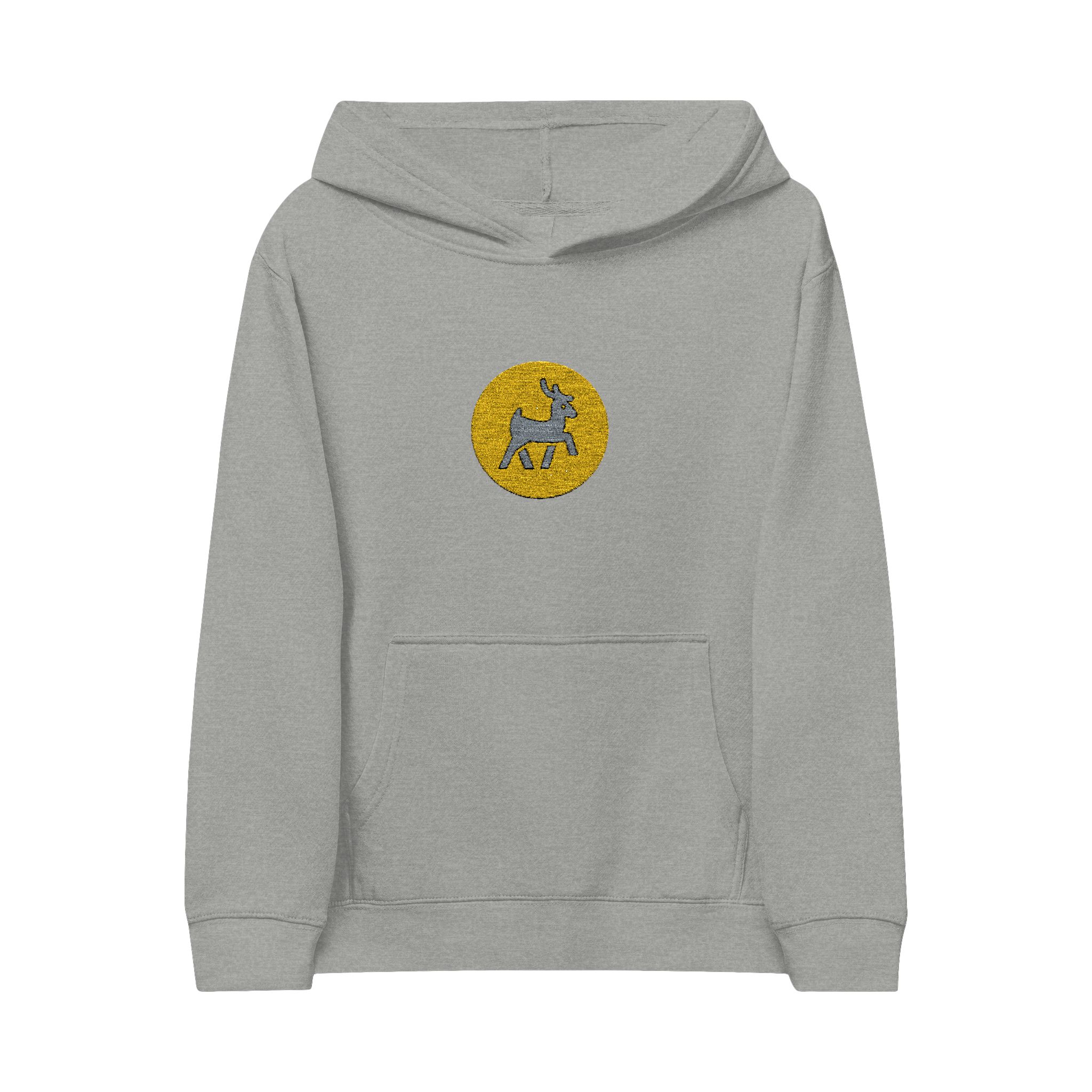 Kids Hoodie with Embroidered Yellow Sparkle Unicorn Patch - Image 5