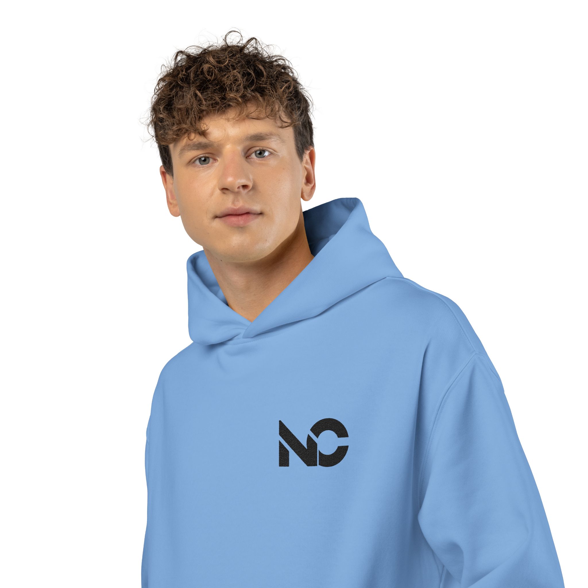 Minimal 'No' Logo Relaxed Hoodie - Small Chest Graphic, Casual Streetwear - Image 8
