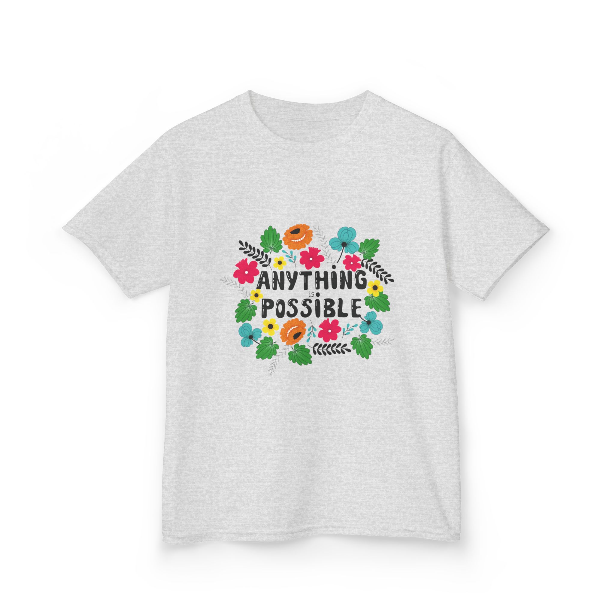 Kids Tee — "Anything Is Possible" Floral Inspirational Shirt - Image 8