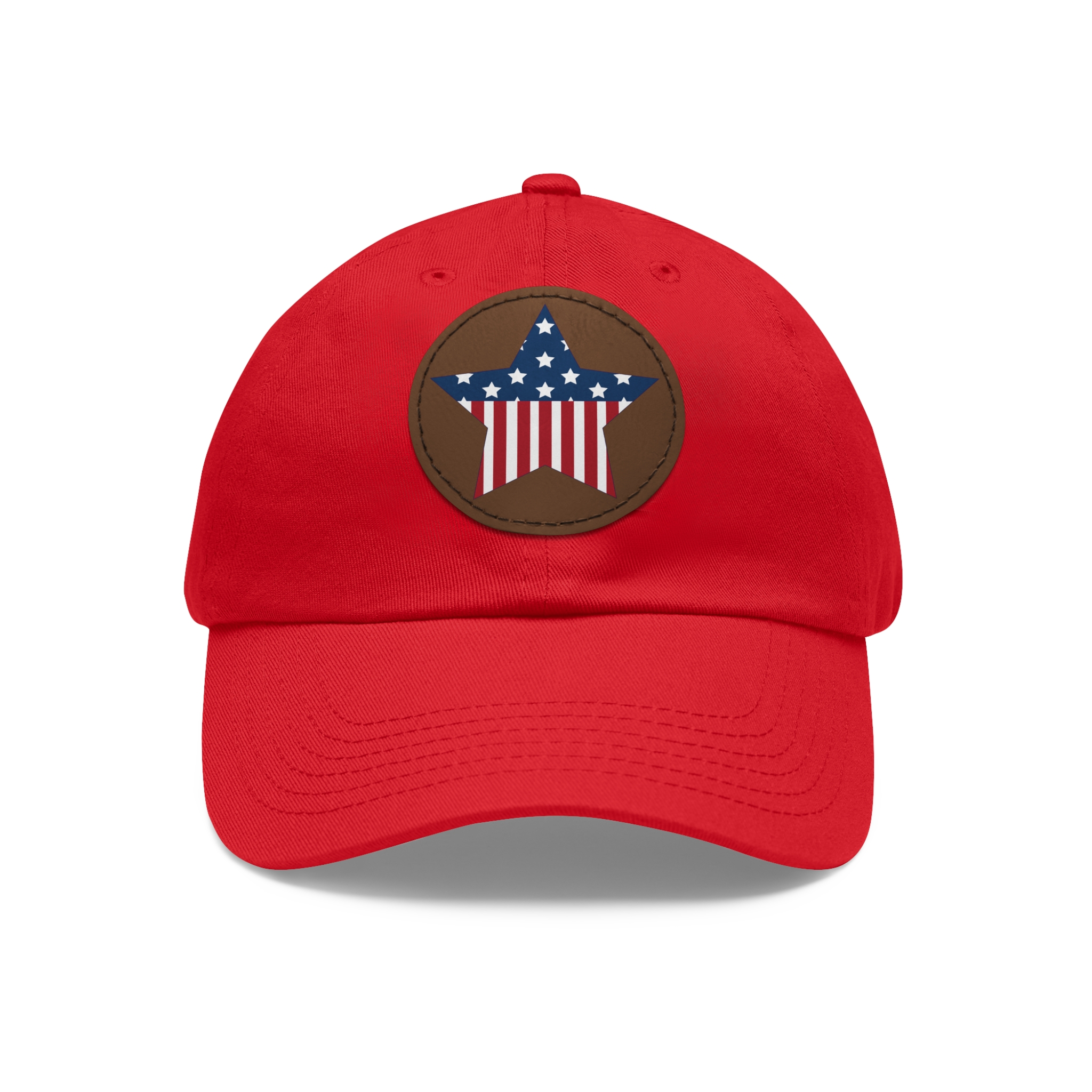 American Flag Round Leather Cap - Image 4
