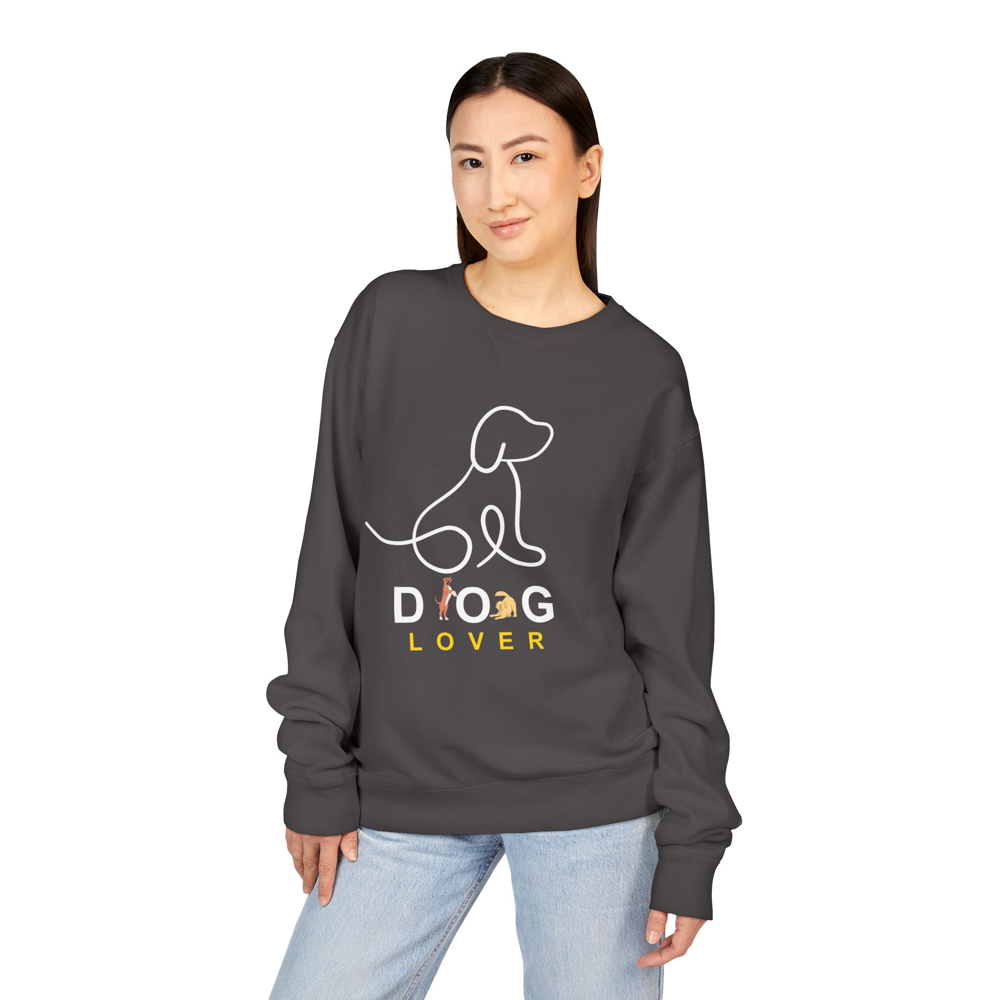 Dog Lover Crewneck Sweatshirt — Minimal Line Art Puppy Design - Image 3