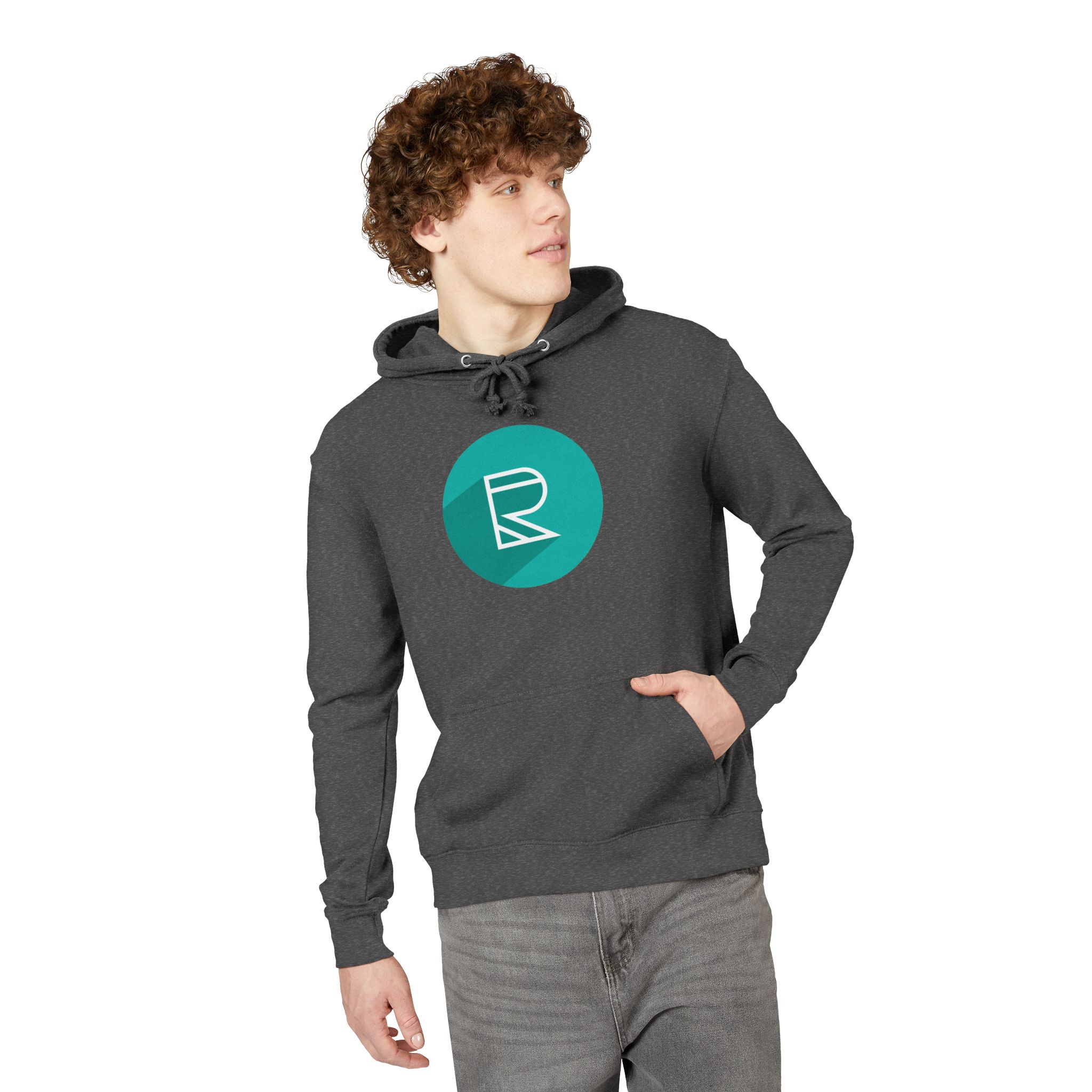 Minimalist Teal Logo Hoodie — Cozy French Terry Pullover - Image 3