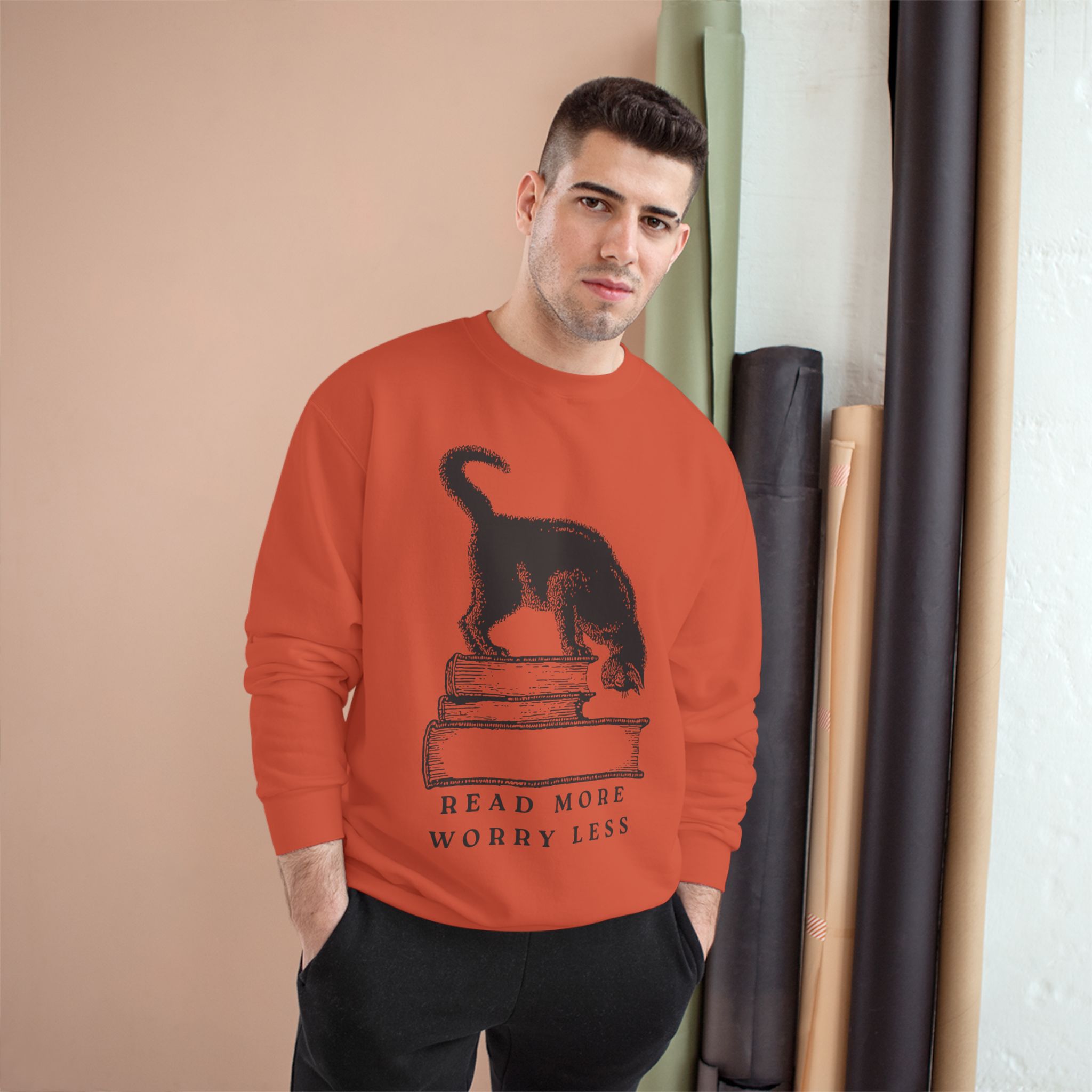 Cat on Books Cozy Reading Sweatshirt - Image 5