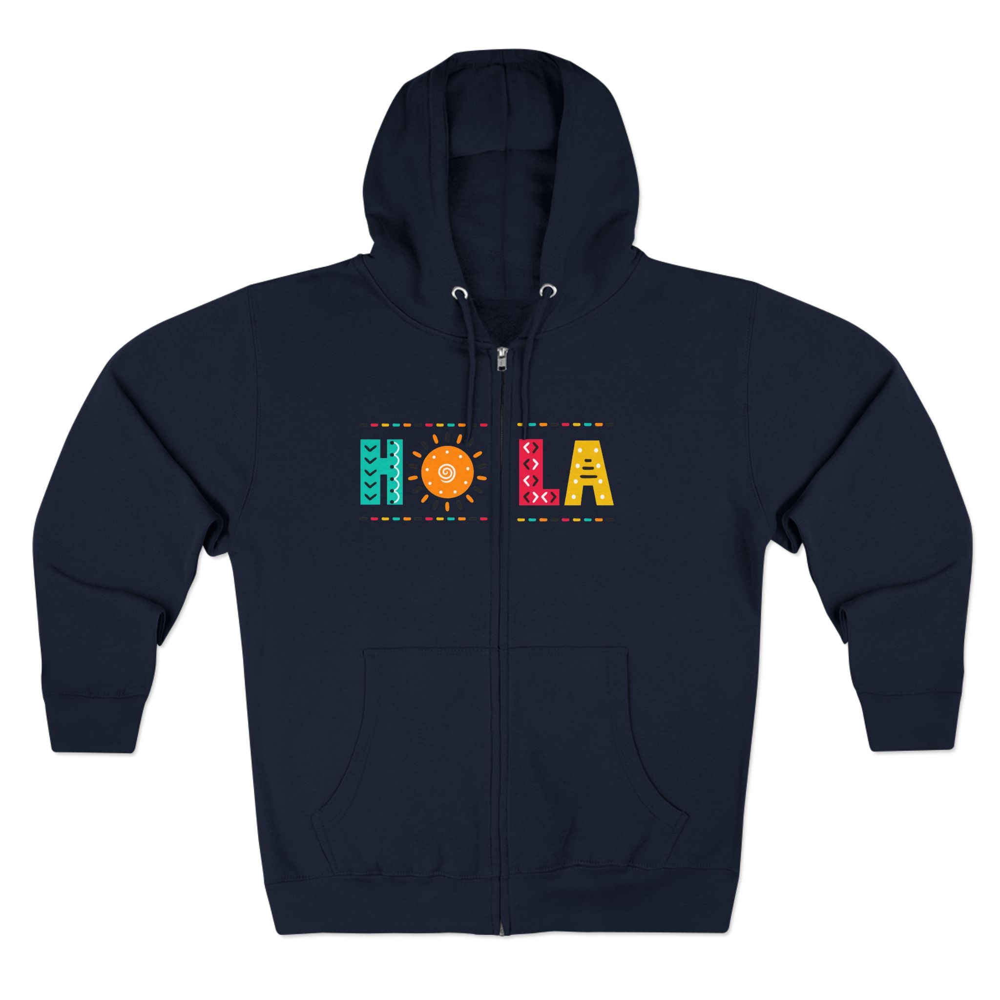 Zip Hoodie - Colorful HOLA Design - Image 7
