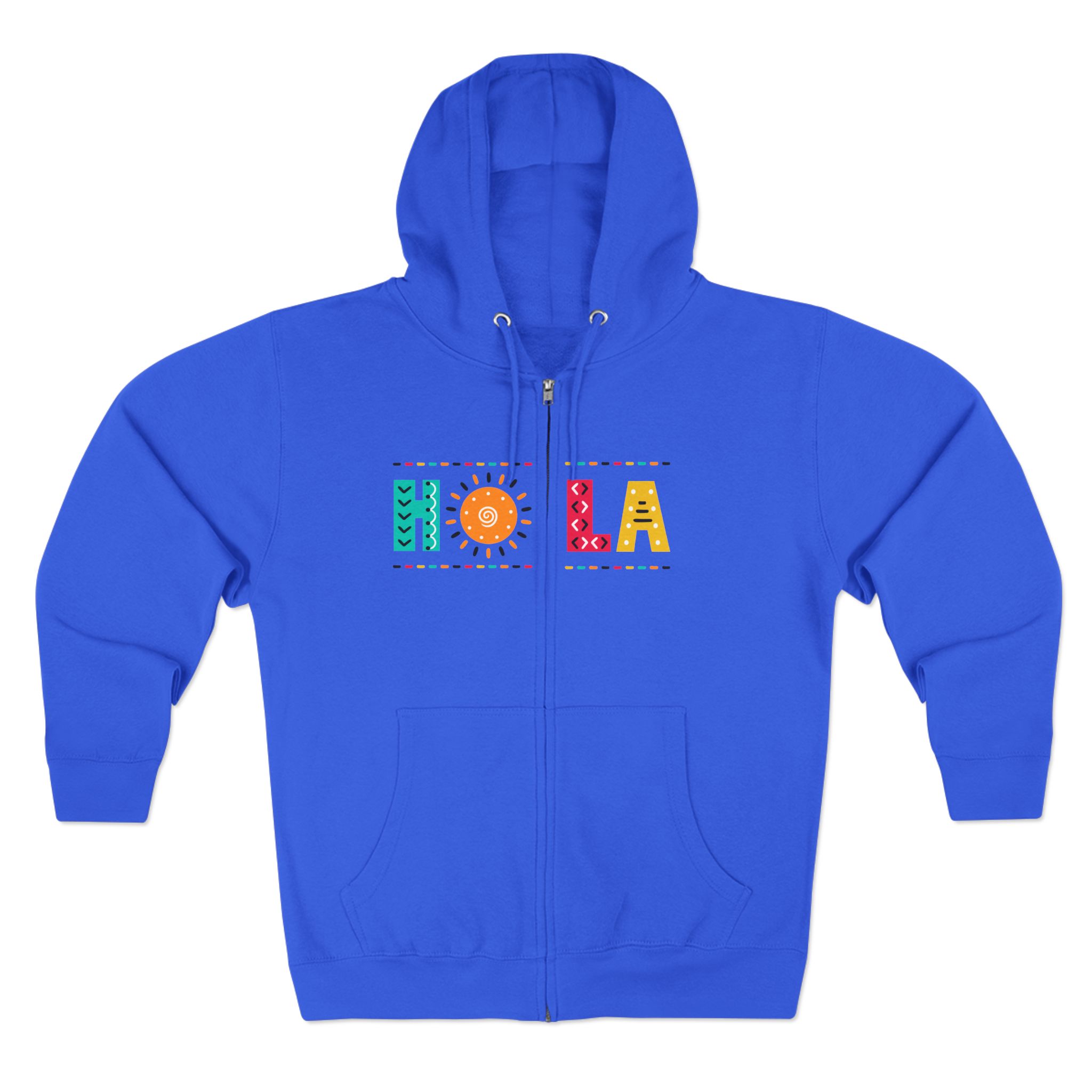 Zip Hoodie - Colorful HOLA Design - Image 4