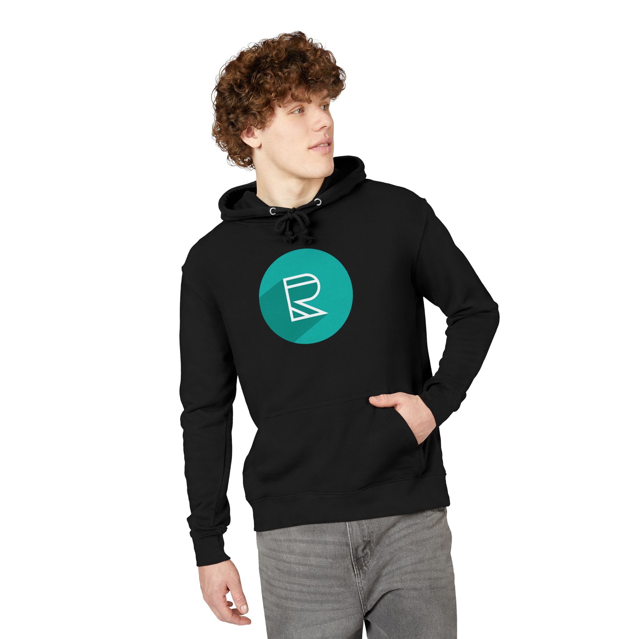 Minimalist Teal Logo Hoodie — Cozy French Terry Pullover - Image 5