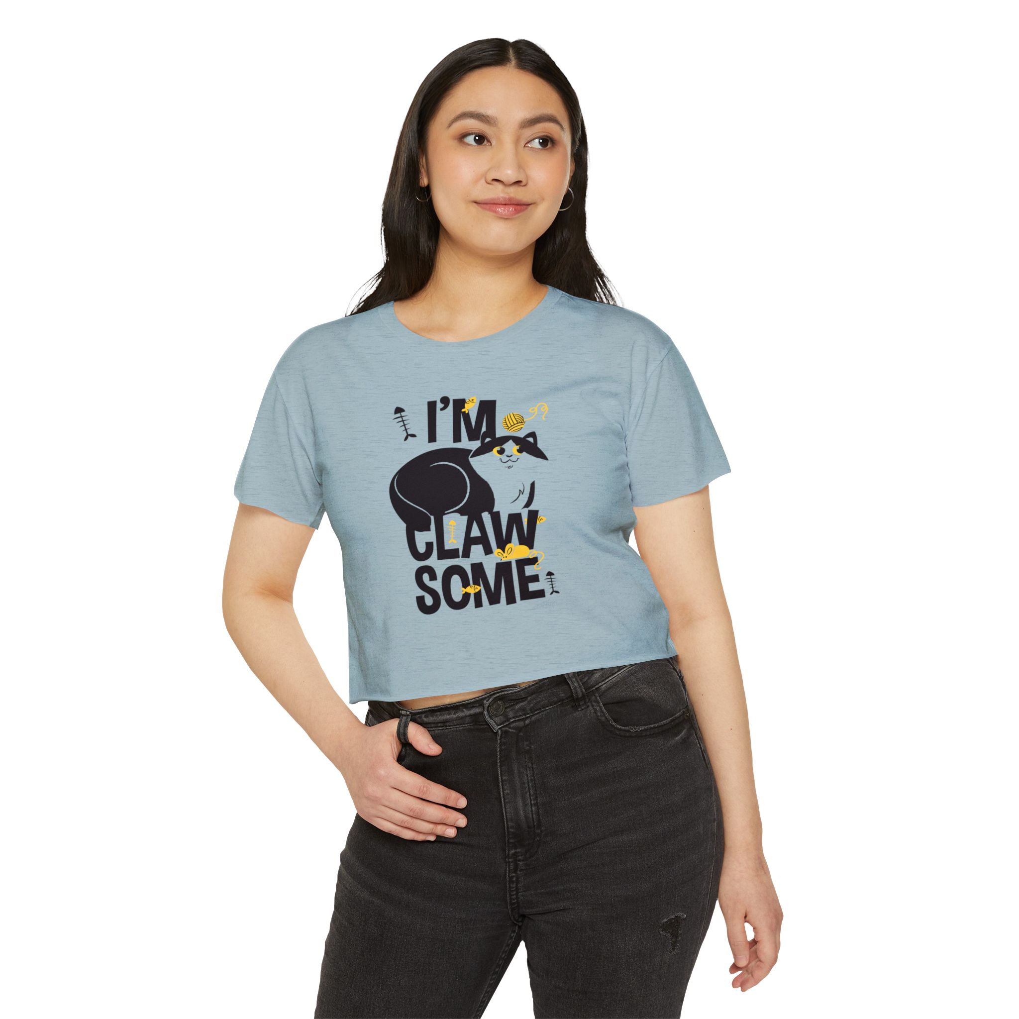 Festival Crop Top — "I’m Clawsome" Raccoon Graphic - Image 3