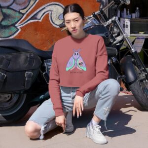 Moth Graphic Cropped Sweatshirt
