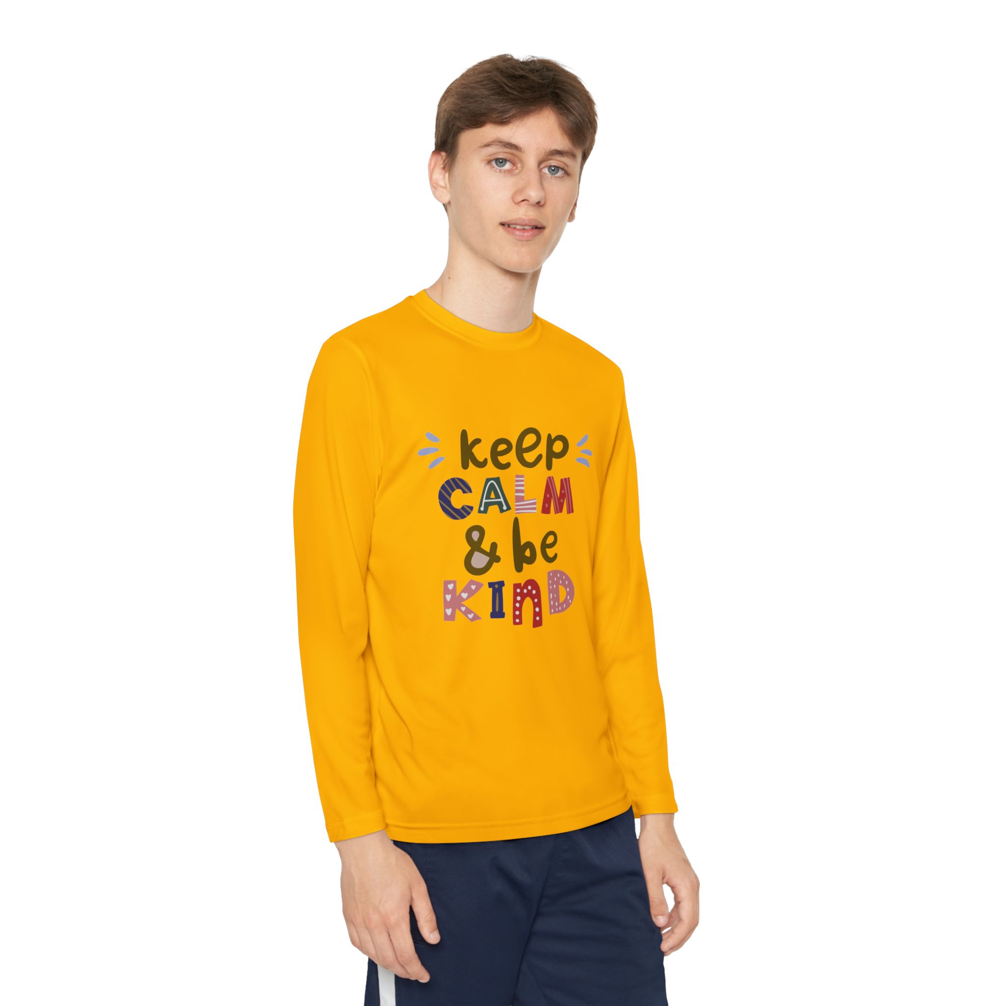 Keep Calm & Be Kind Youth Long Sleeve Tee - Image 5