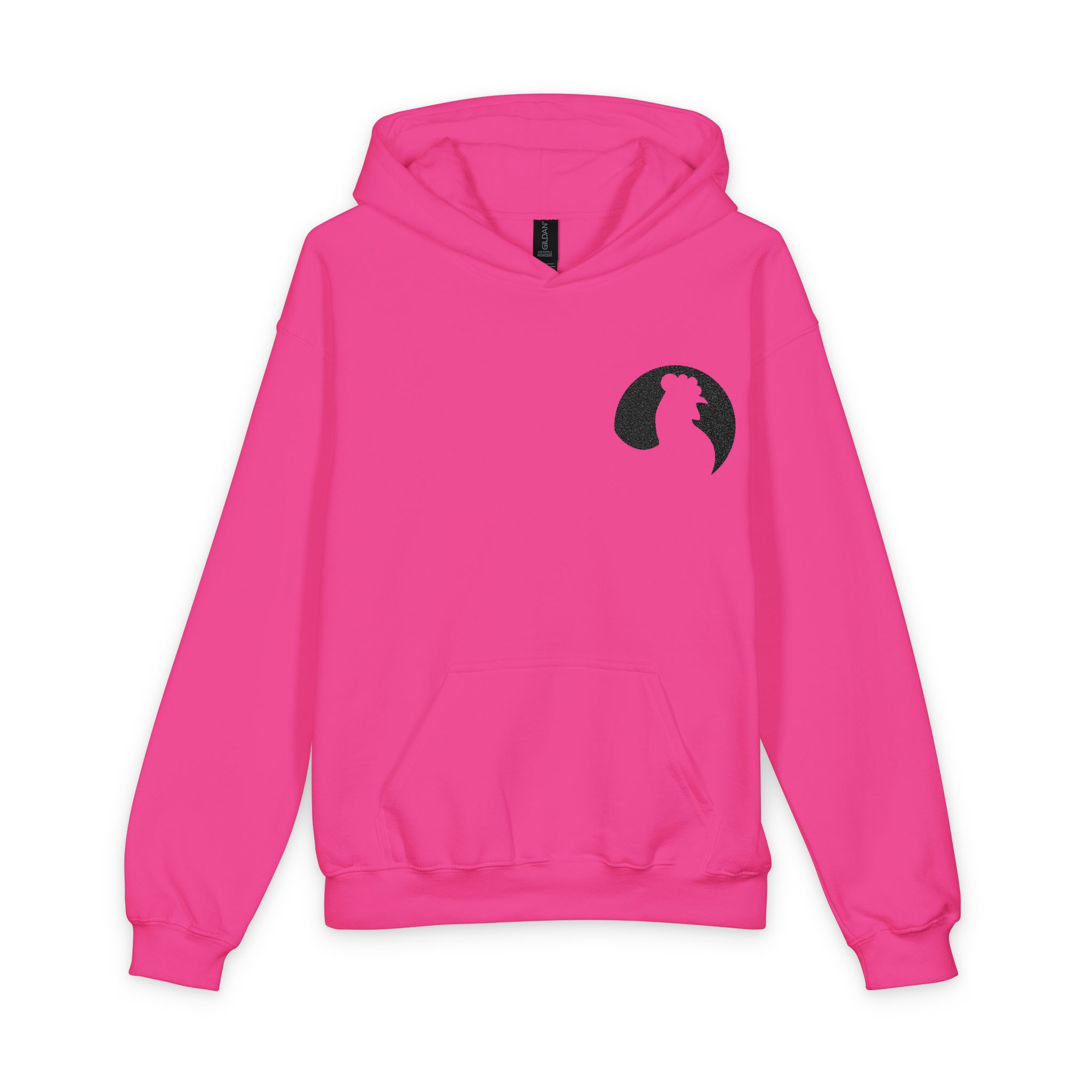 Black Cat Moon Silhouette Pocket-Size Hooded Sweatshirt - Image 5