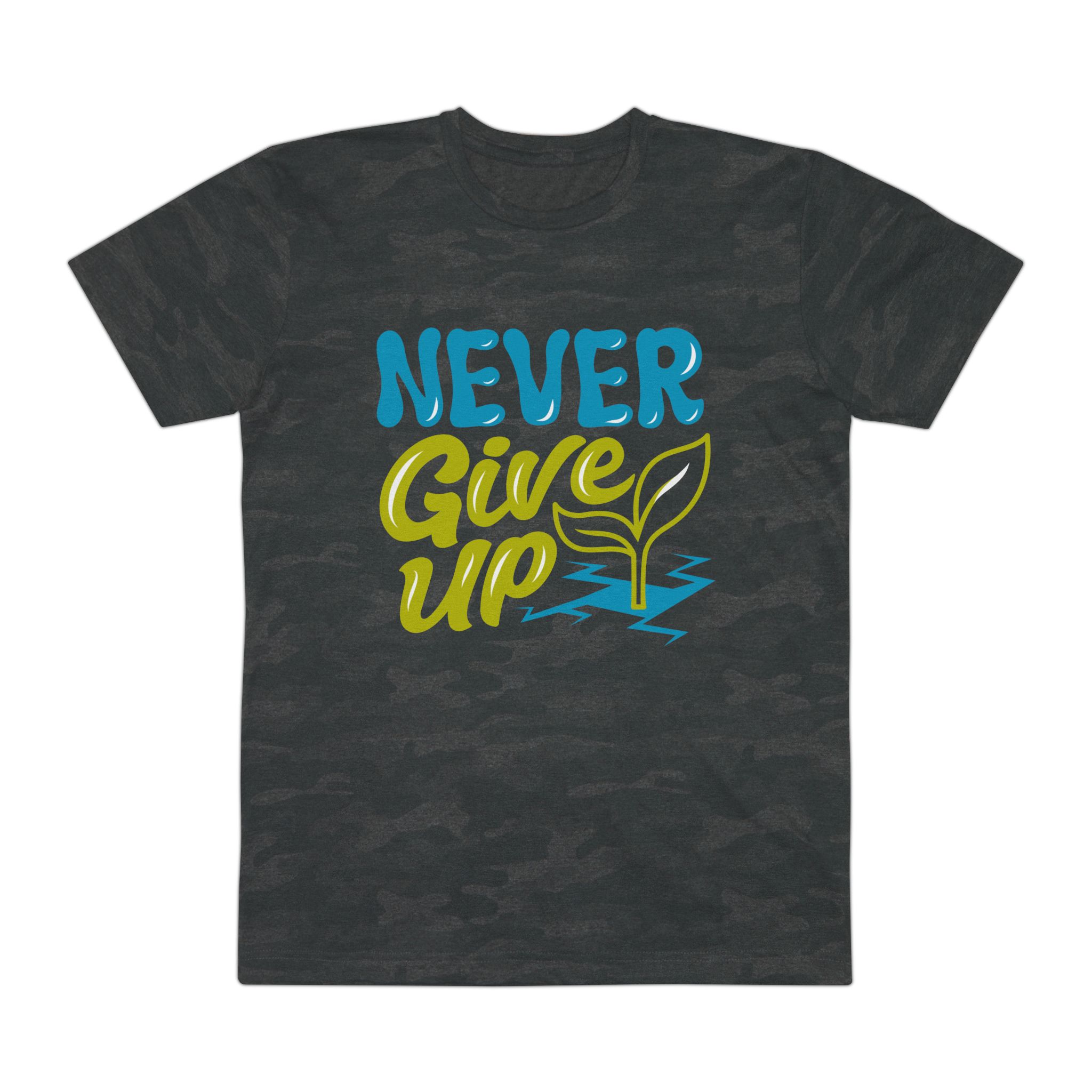 Never Give Up T-Shirt — Motivational Men’s Tee - Image 3