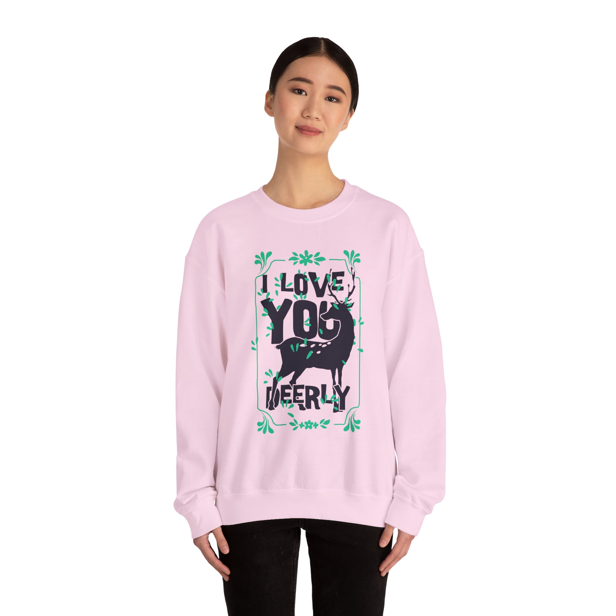 Crewneck Sweatshirt — "I Love You Deerly" Graphic - Image 5