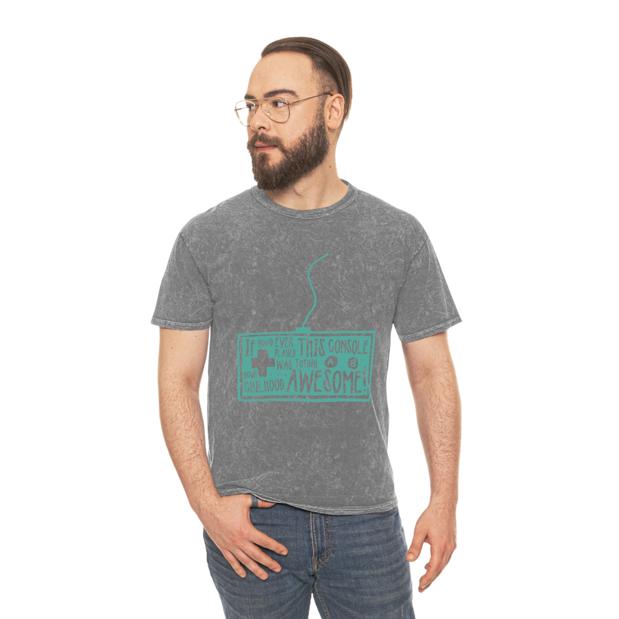 Mineral Wash T-Shirt — Retro Coffee & Cats Graphic - Image 4