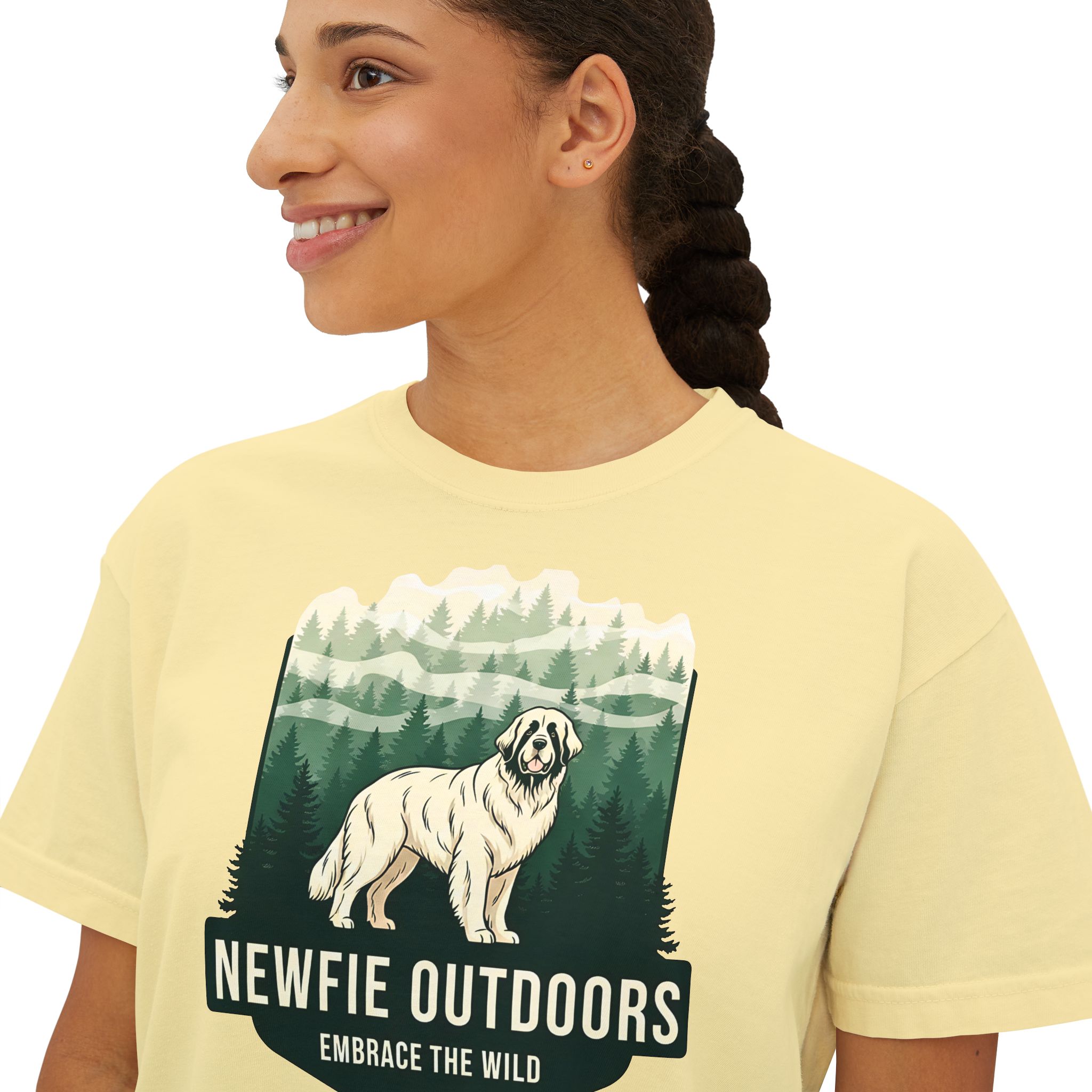 Newfie Outdoors Tee - 'Embrace the Wild' Newfoundland Dog Graphic Shirt - Image 5