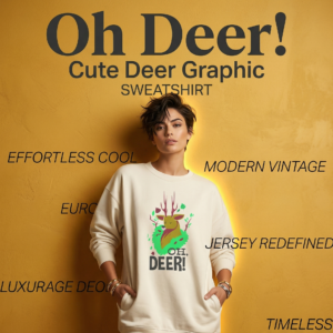 Oh Deer! Cute Deer Graphic Sweatshirt