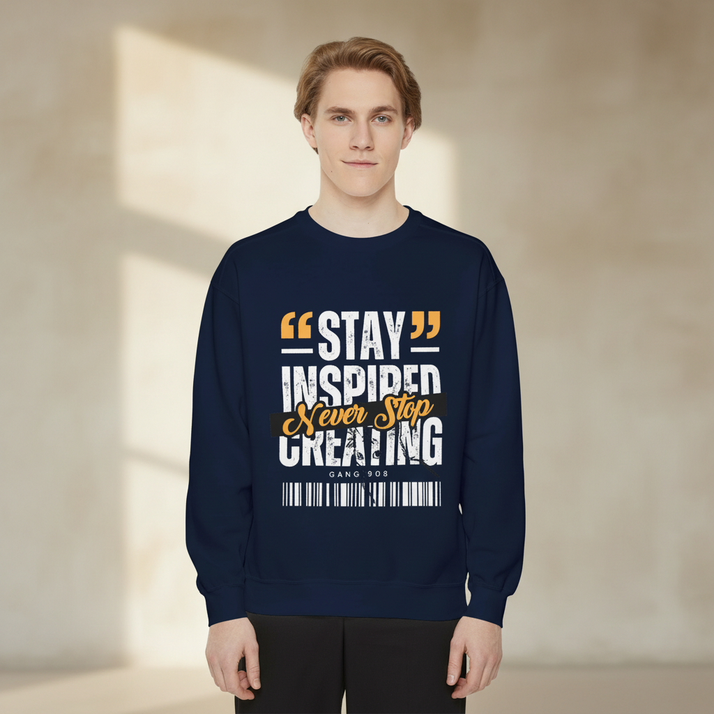 Never Stop Cat Sweatshirt — Inspirational Graphic Sweatshirt