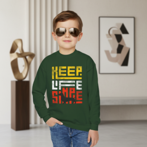 Keep Life Simple Youth Crewneck Sweatshirt - Retro Block Graphic