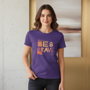 Be Brave Floral Tee — Inspirational Women's Graphic T-Shirt