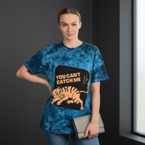 Tie-Dye Tee — "You Can't Catch Me" Tiger Graphic