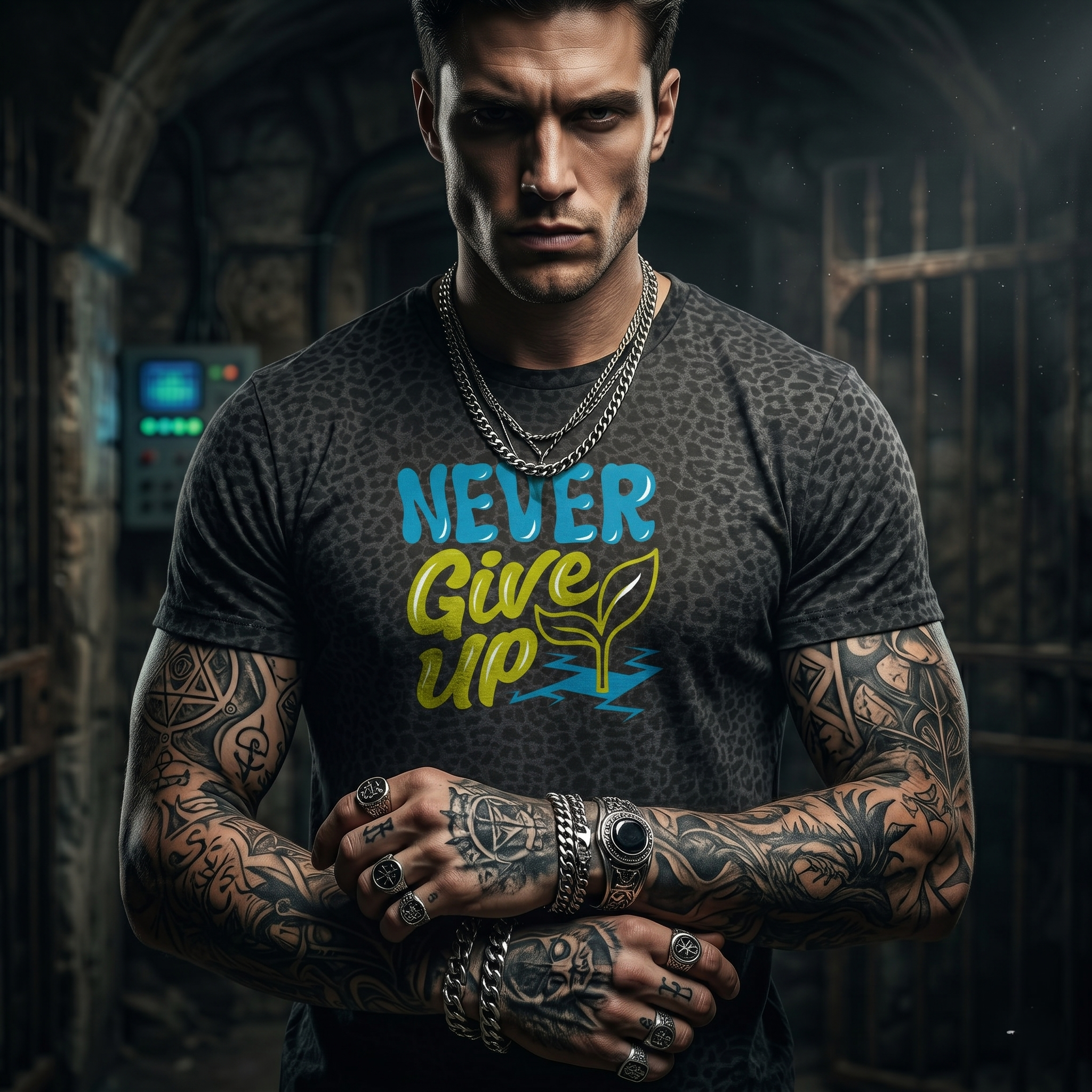 Never Give Up T-Shirt — Motivational Men’s Tee
