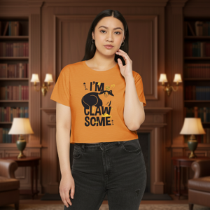 Festival Crop Top — "I’m Clawsome" Raccoon Graphic