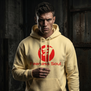 Fearless Soul Hoodie — Red Japanese Sun Symbol Pullover