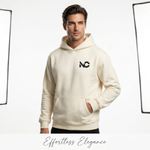 Minimal 'No' Logo Relaxed Hoodie - Small Chest Graphic, Casual Streetwear