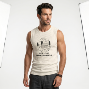 'Get Lost, Find Yourself' Cabin Adventure Graphic Tank Top