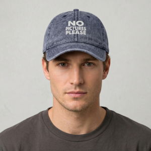 No Pictures Please Vintage Embroidered Cap