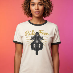 Ride Free Motorcycle Ringer Tee