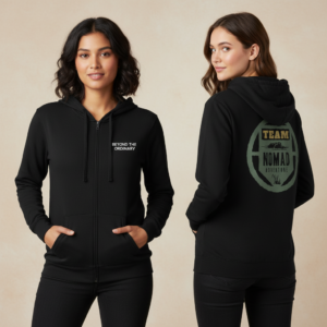 Nomad Adventure Full-Zip Hoodie - "Beyond the Ordinary" Travel Crew Jacket