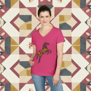 Vintage Galloping Horse Ladies' V-Neck Tee