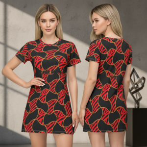 Red Zebra Wave Women Dress