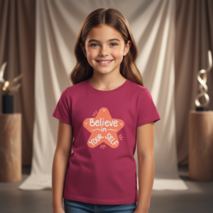 Youth Tee - "Believe In Your-Self" Star Positive Encouragement Shirt