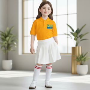 Youth Polo Shirt - "Never Give Up" Motivational Embroidered Design