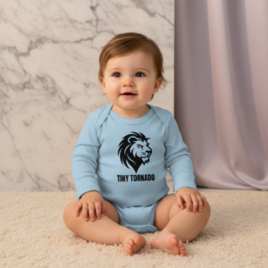 Infant Bodysuit | 'Tiny Tornado' Lion Graphic Long-Sleeve Baby Onesie