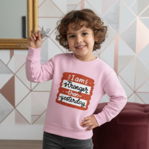 "I Am Stronger Than Yesterday" Inspirational Graphic Kids Tee