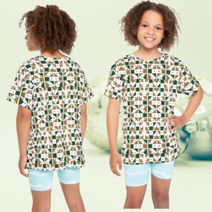 Geometric Green & Gold Kids Jersey
