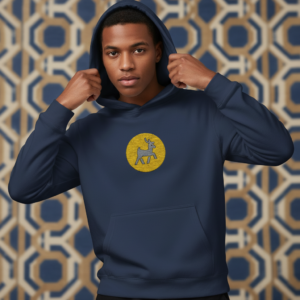 Kids Hoodie with Embroidered Yellow Sparkle Unicorn Patch