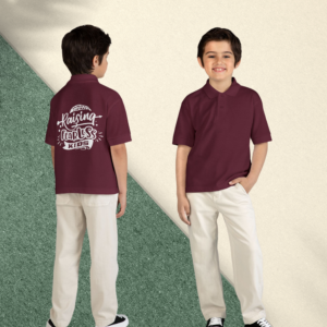 Youth Polo — "Raising Fearless Kids" Graphic Back School Shirt