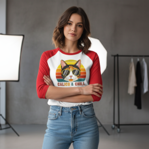 Retro Cat Graphic 3/4 Sleeve