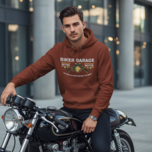 Biker Garage Hoodie - Retro Motor Club Pullover