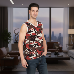 Red Brown Camo Basketball Jersey