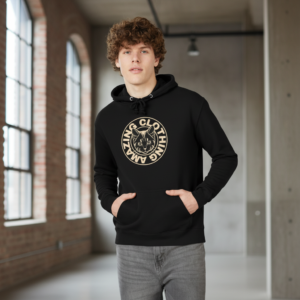 Vintage Cat Logo Hoodie — Retro 'Amazing Clothing' Graphic Pullover