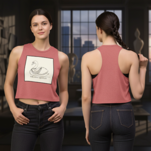 Drama Queen Swan Crop Top — Graphic Women's Cropped Tank