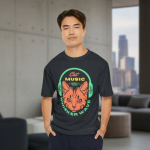 Cat Music Headphones T‑Shirt - Whisker Wave Graphic Tee for Cat Lovers & Music Fans