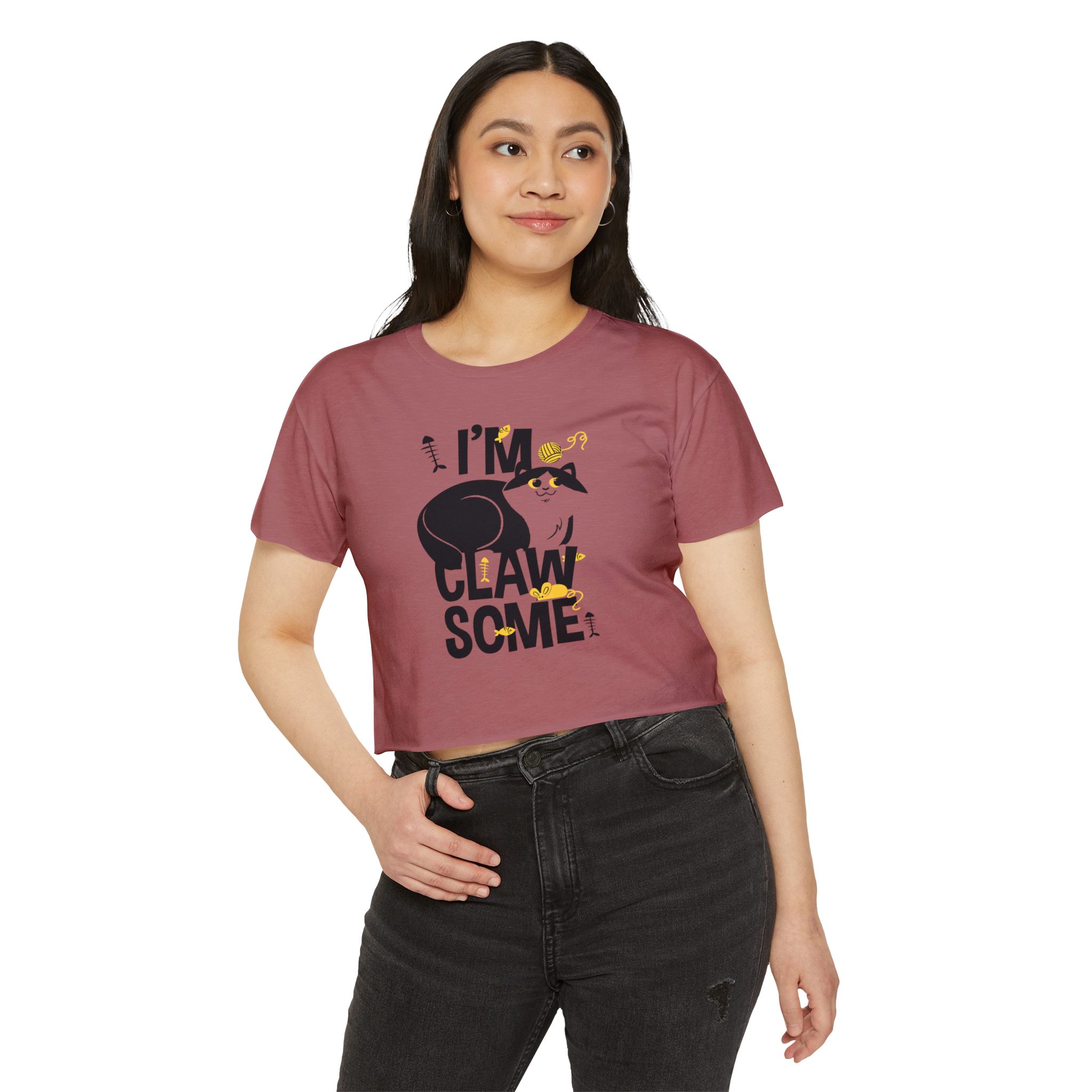 Festival Crop Top — "I’m Clawsome" Raccoon Graphic - Image 4
