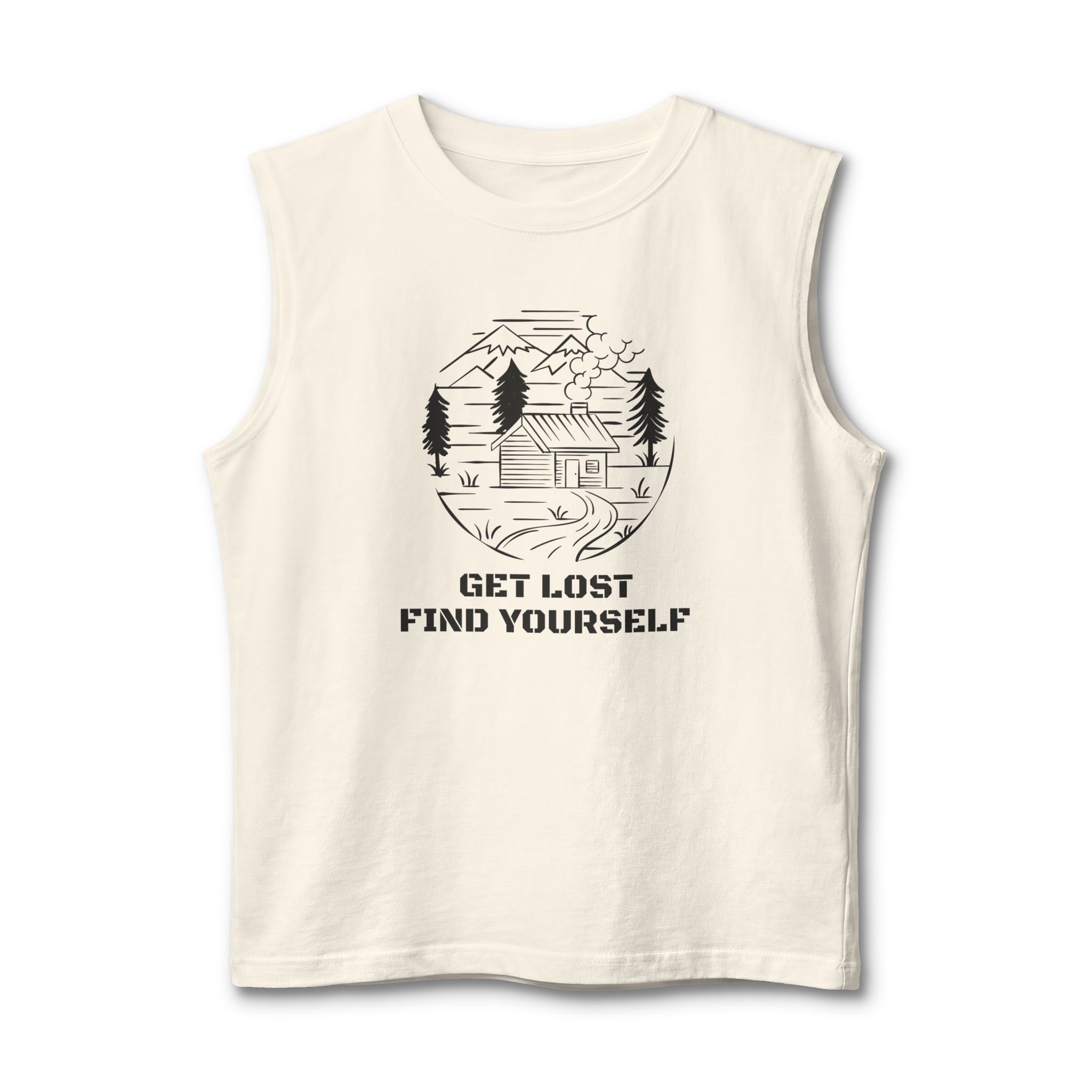 'Get Lost, Find Yourself' Cabin Adventure Graphic Tank Top - Image 2